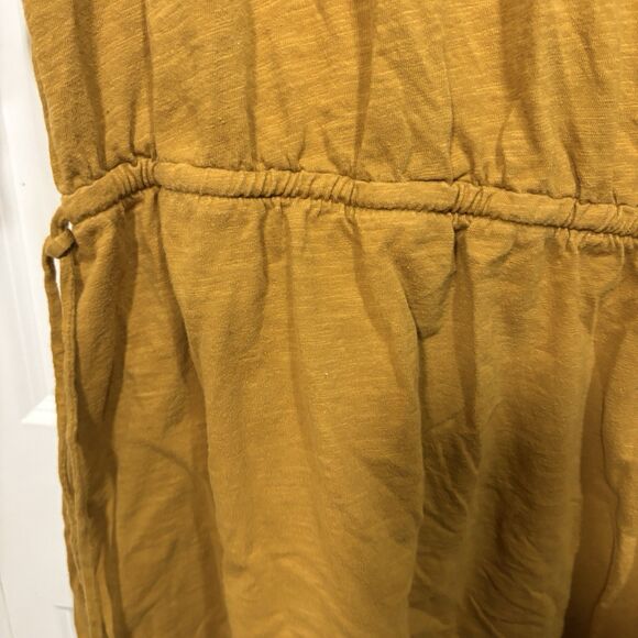 Old Navy Dress Womens 2X Gold Cinch Waist Knit Boho Casual Cottagecore Fall - Picture 2 of 10